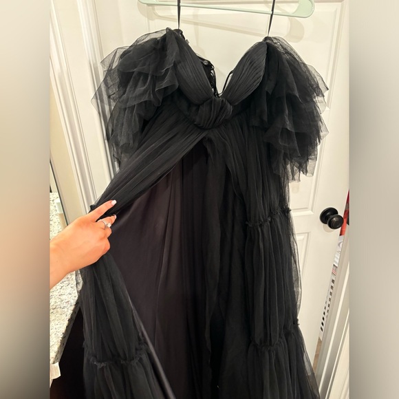 Black maternity tulle gown with open stomach fits 0-10 with corset back - Picture 2 of 5
